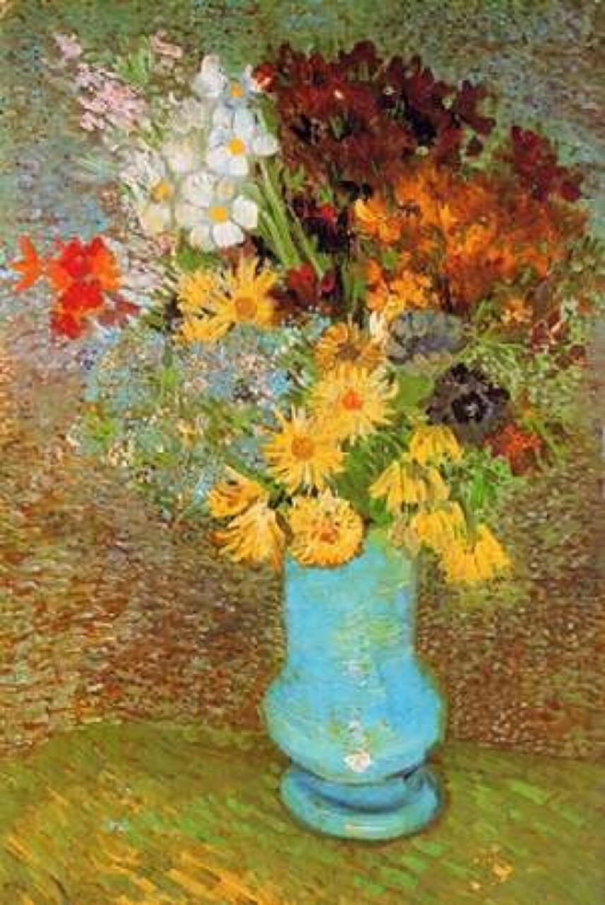 Vase Daisies And Anemones Poster Print by Vincent Van Gogh - Item # VARPDX374582